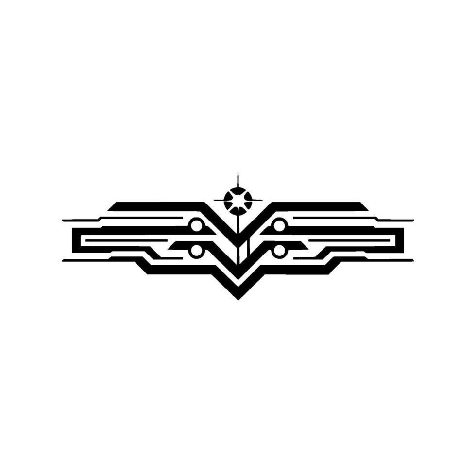 Futuristic Circuitry Abstract Black and White , Tech Element vector