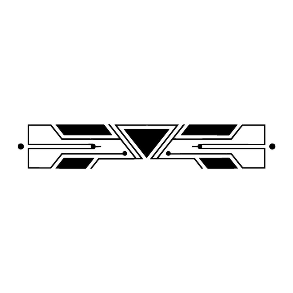 Minimalist Tech Border Element Black Geometric on White vector