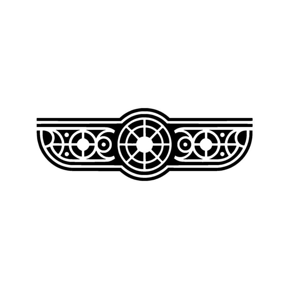Elegant Geometric Border Ornament, Black and Silver, Minimalist vector