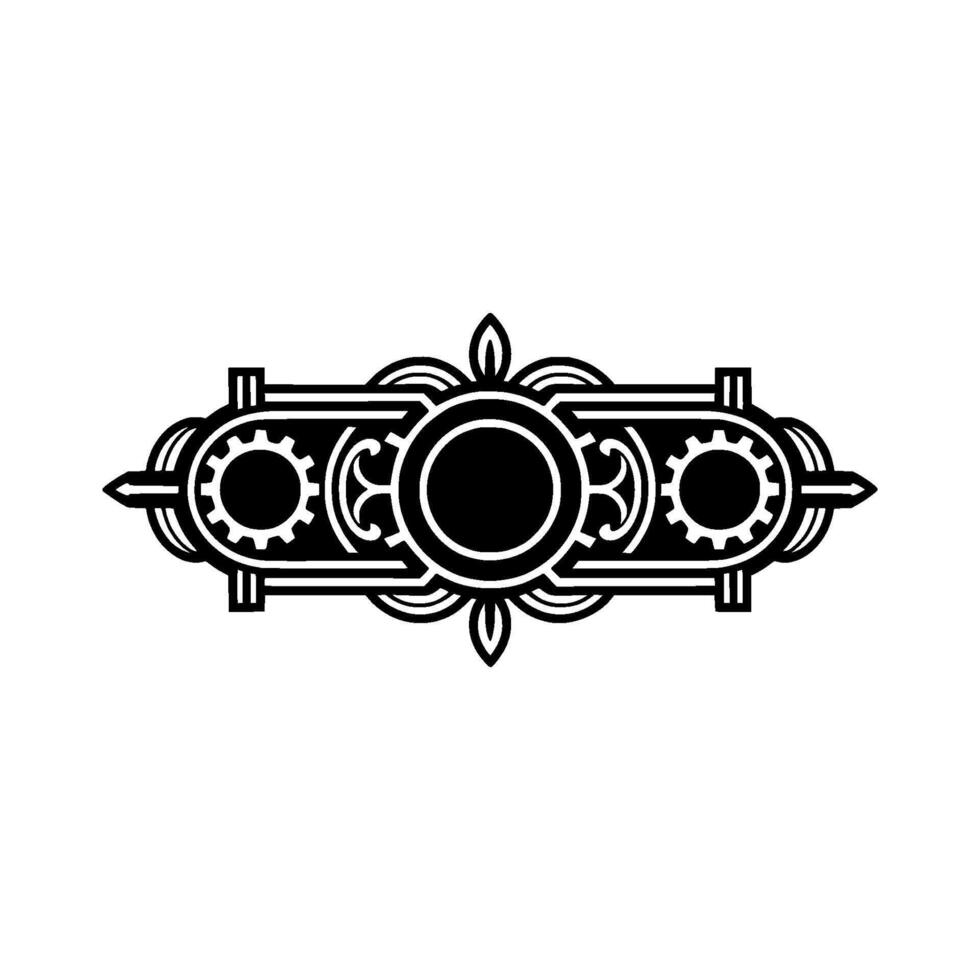 Art Deco Machine Element Black White on Offwhite Background vector