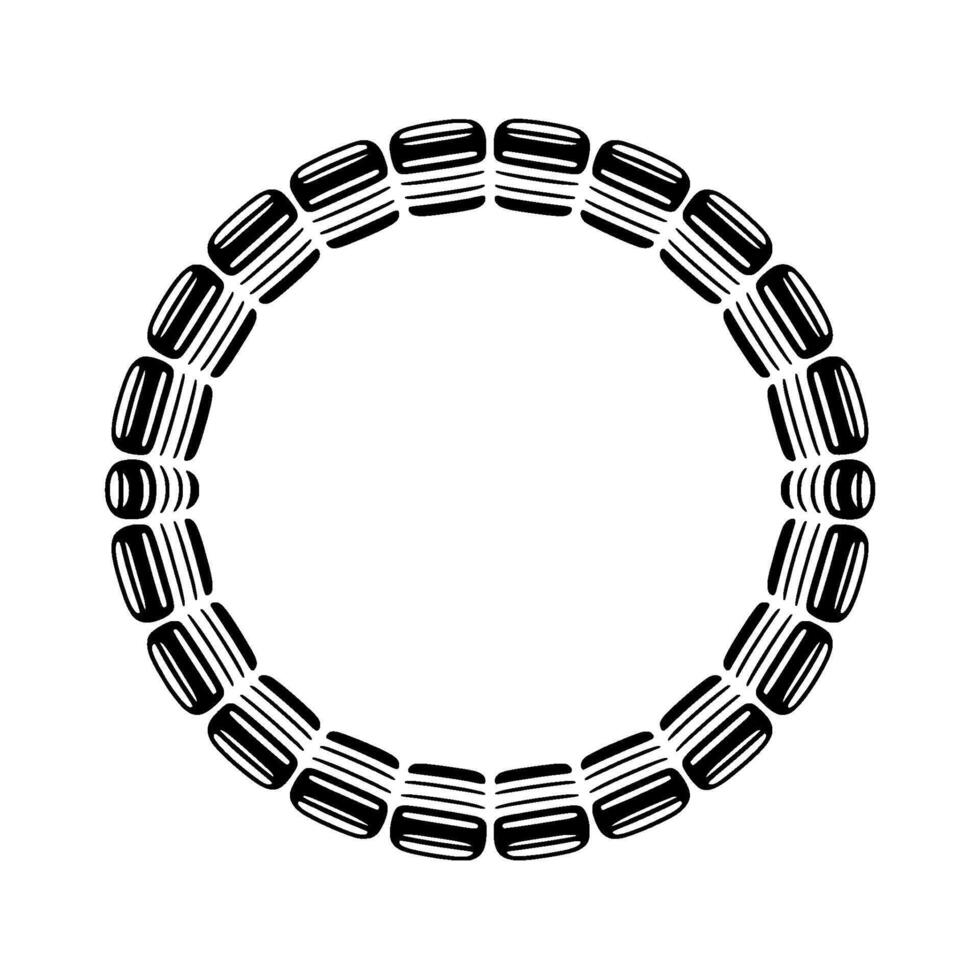 Abstract Geometric Circle Frame in Black White, Element vector