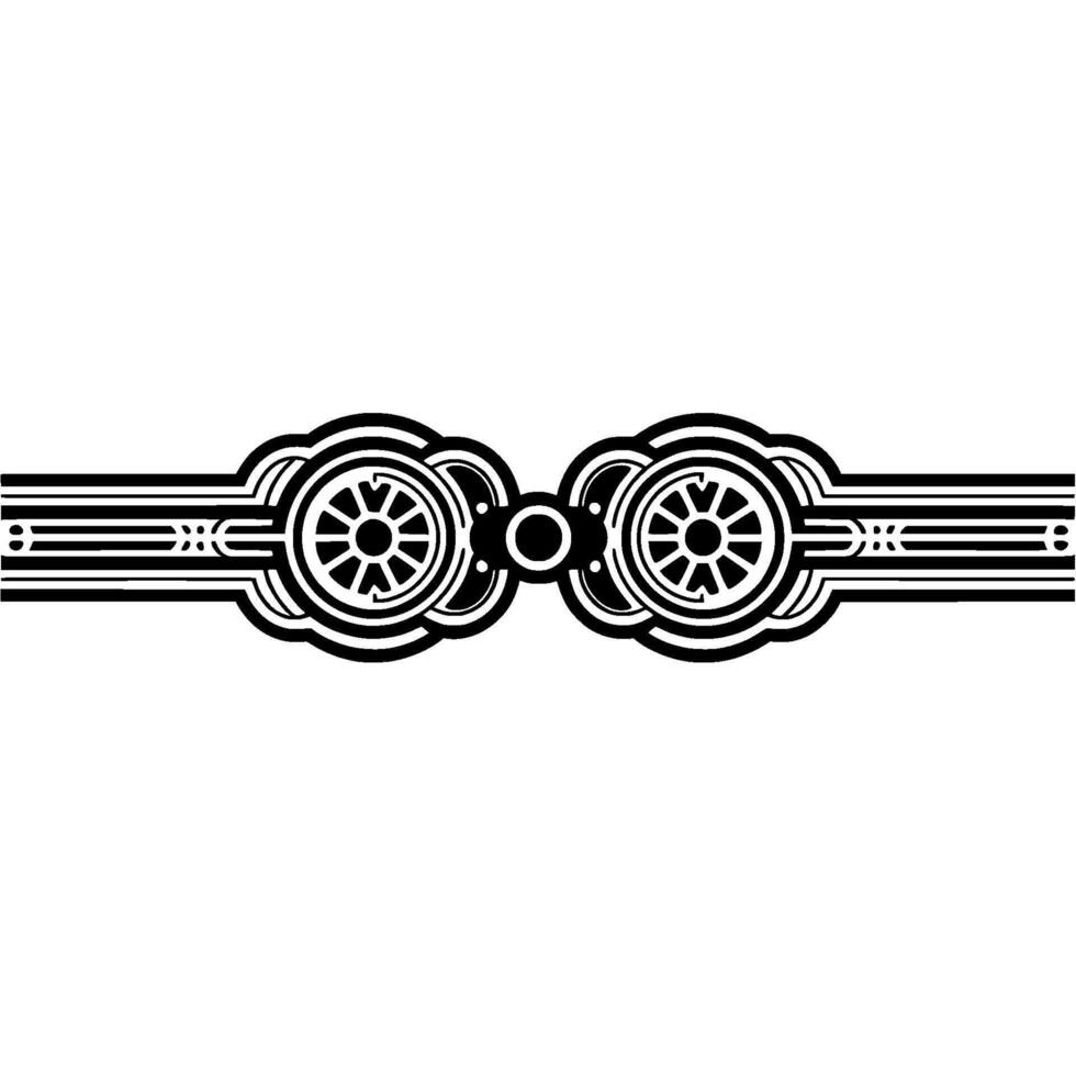 Abstract Art Deco Element, Black and White Symmetry vector