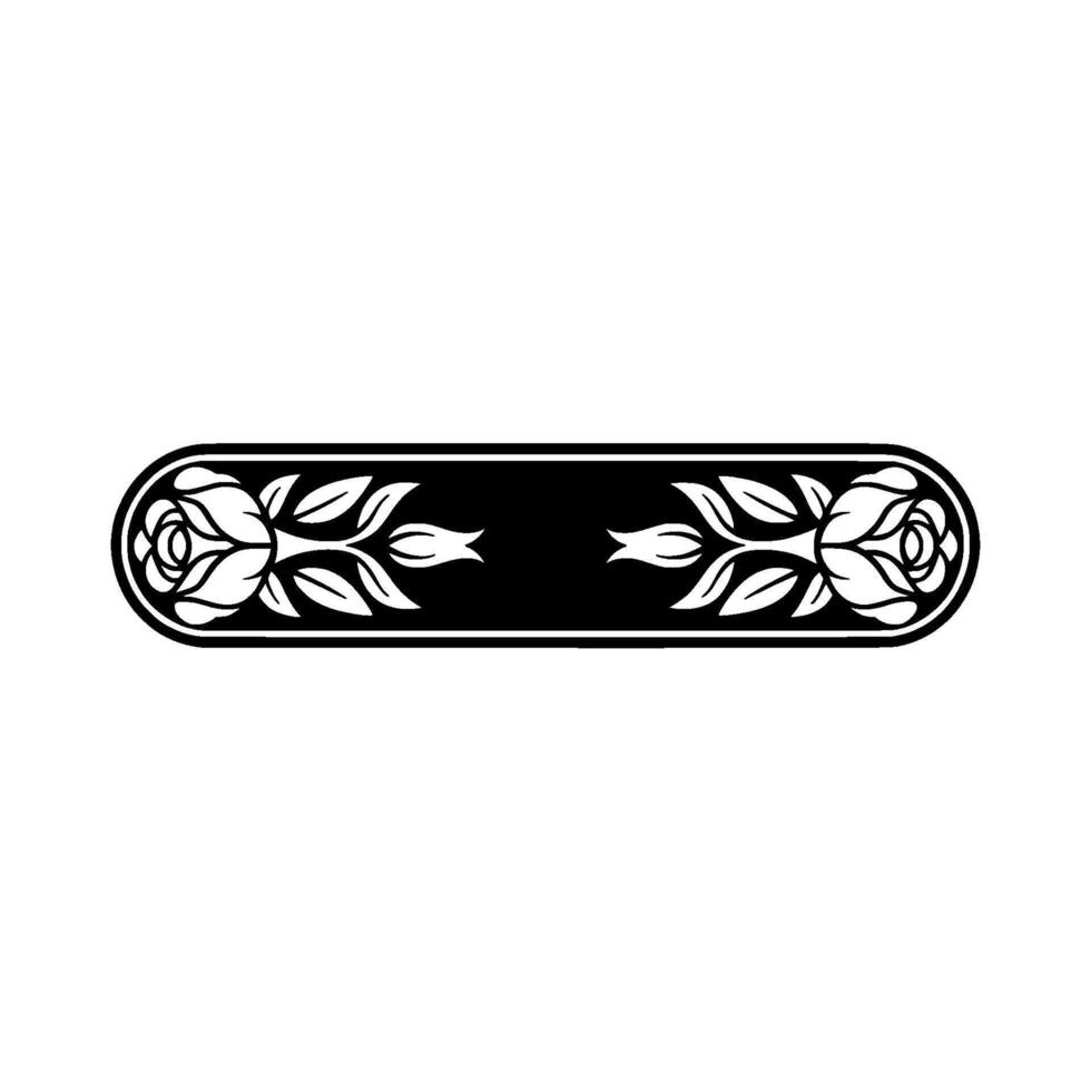 Elegant Floral Banner Black and White Rose Ornament, Decorative vector