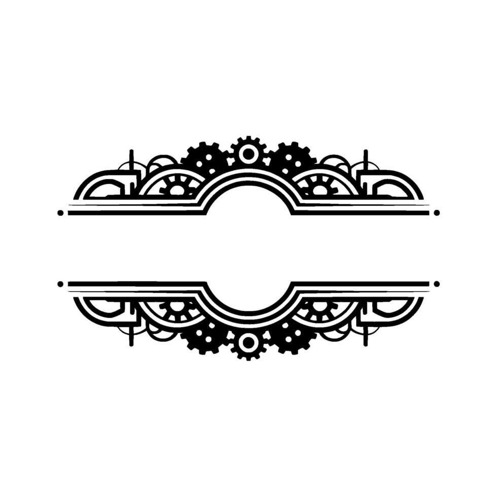 Steampunk Banner , Minimalist Gear Frame, Illustration vector