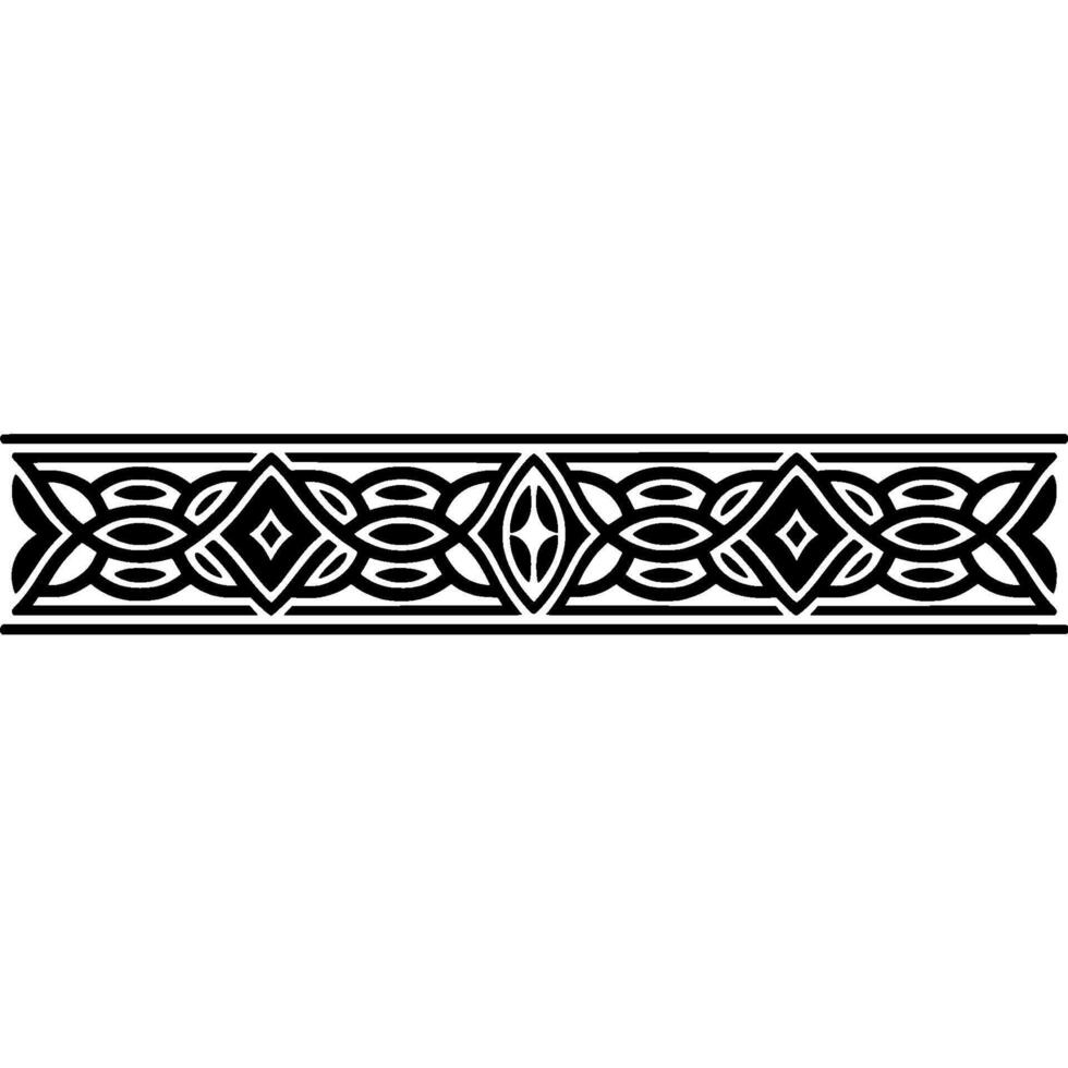 Elegant Black Celtic Knot Border, Element vector
