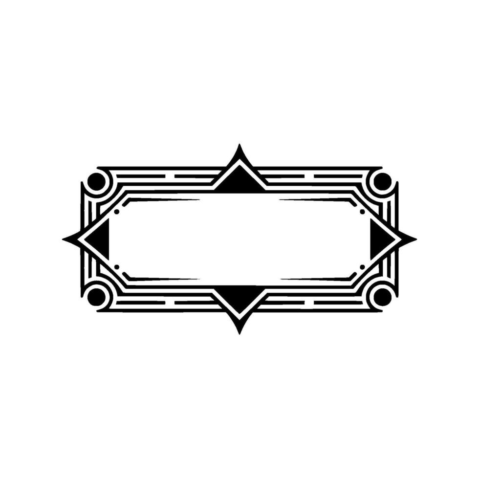 Art Deco Frame Element Black and White vector