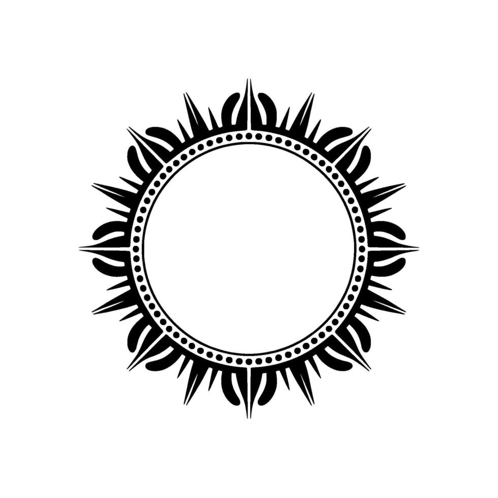 Circular Ornamental Element Tribal Sun Or Frame vector