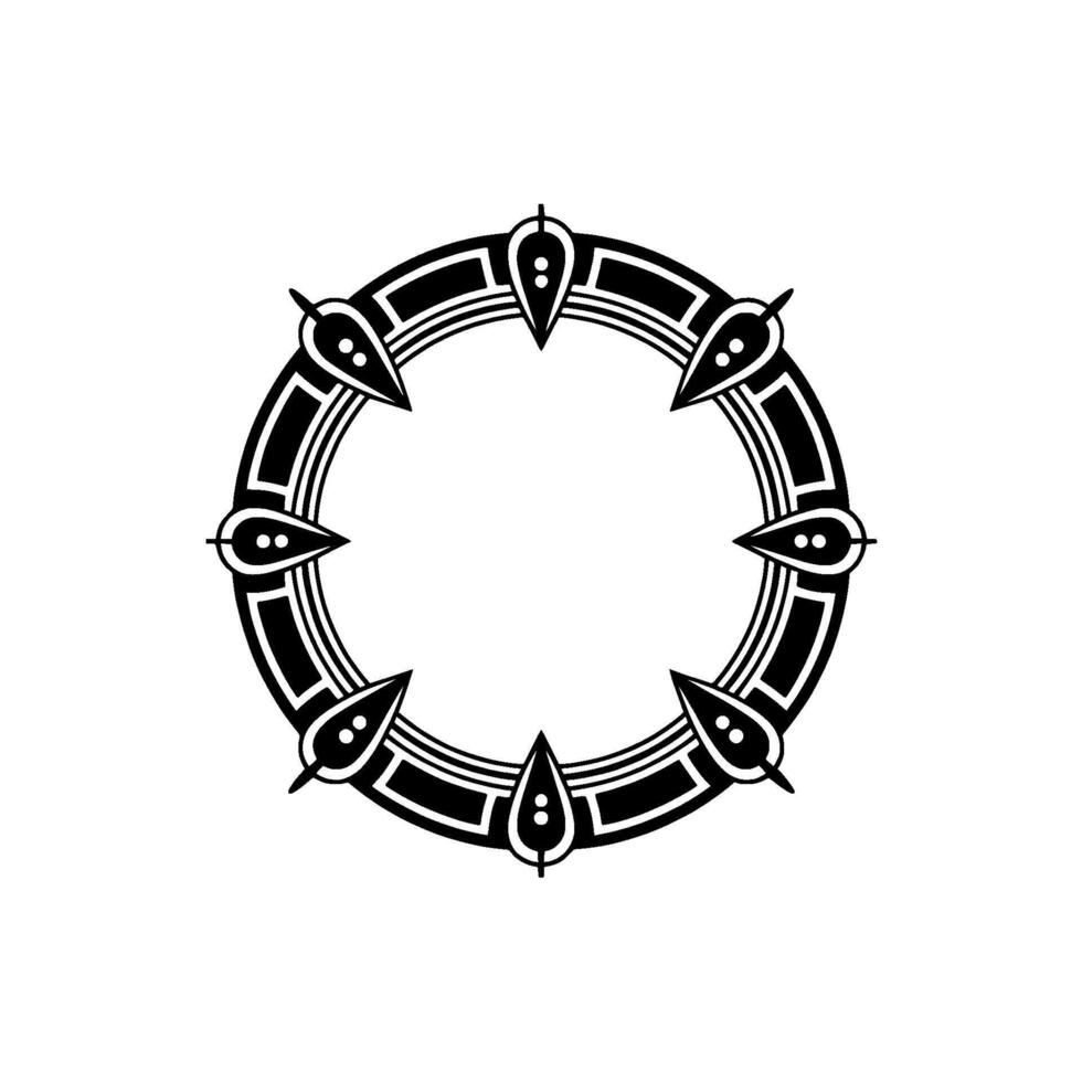 Art Deco Circular Frame with Decorative Elements vector