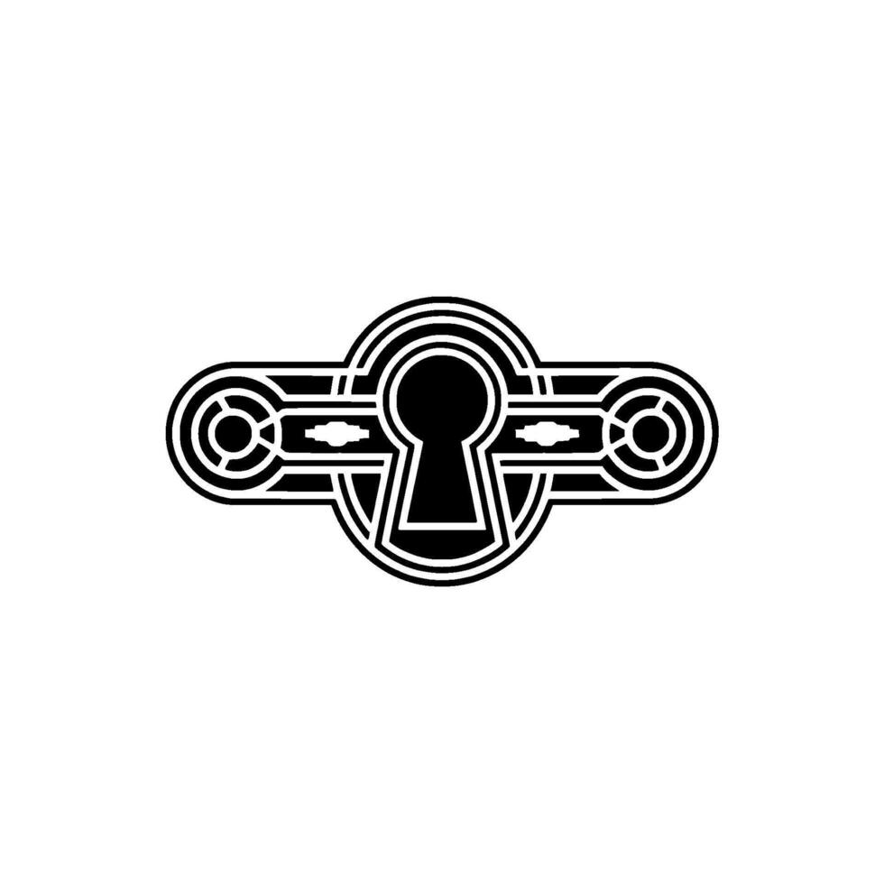 Minimalist Keyhole in Black and White on White Background vector