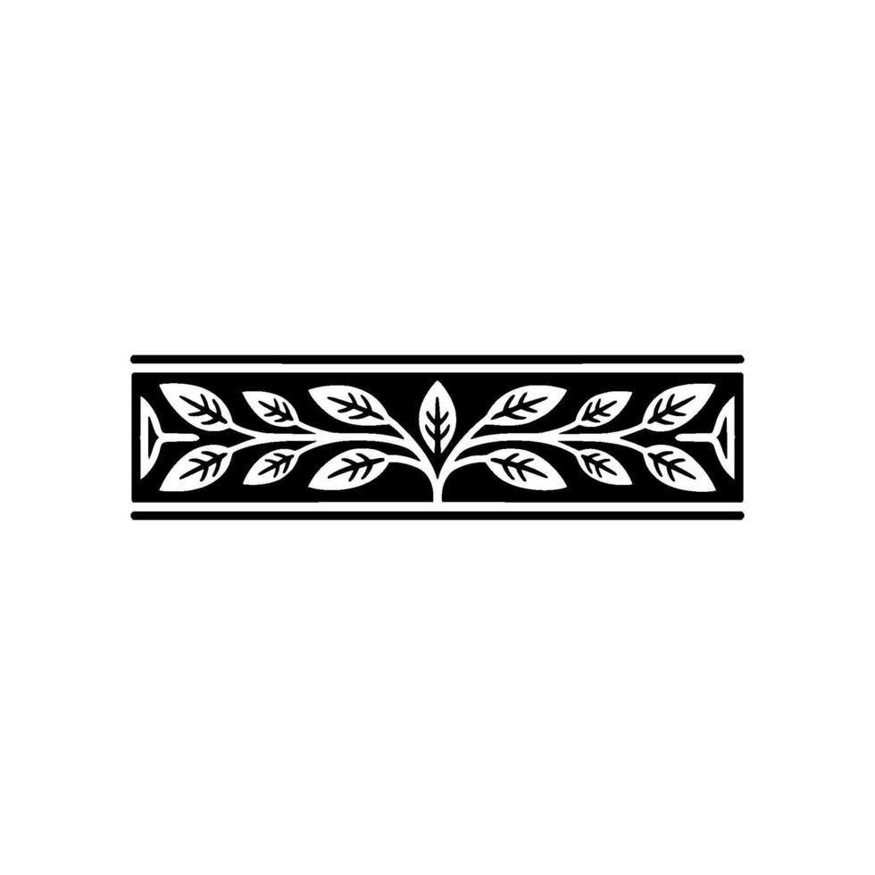 Elegant Leaf Border Monochrome Illustration vector