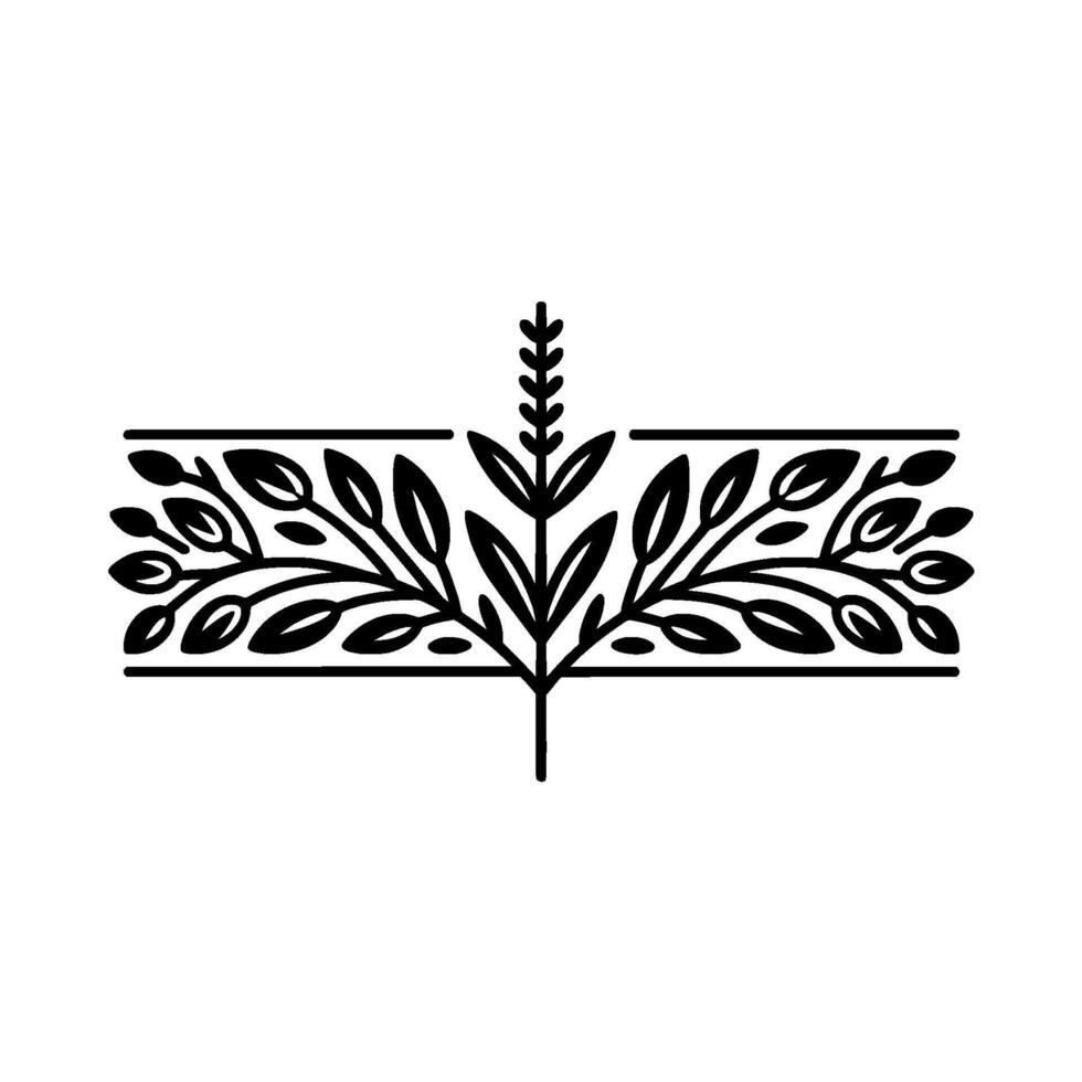Minimalist Floral Line Art Border on Creamy Background vector