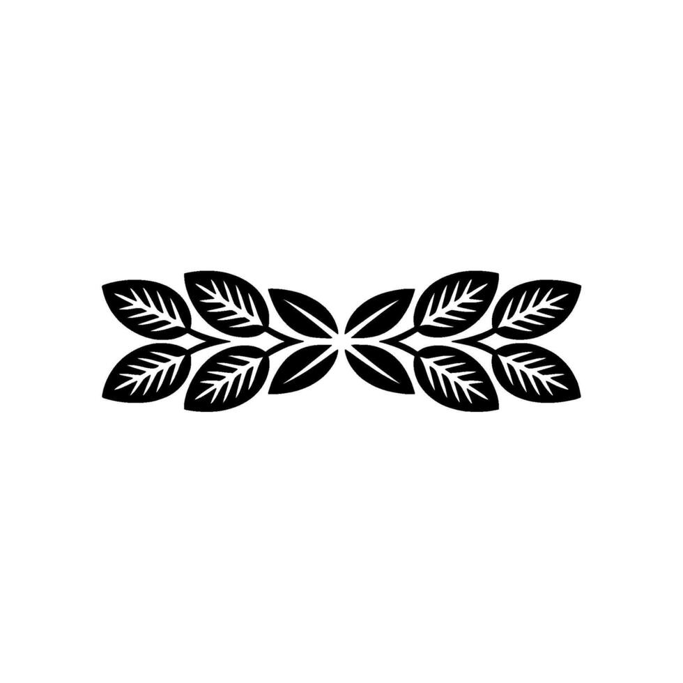 Minimalist Leaf Motif Black Floral Border on Light Gray vector