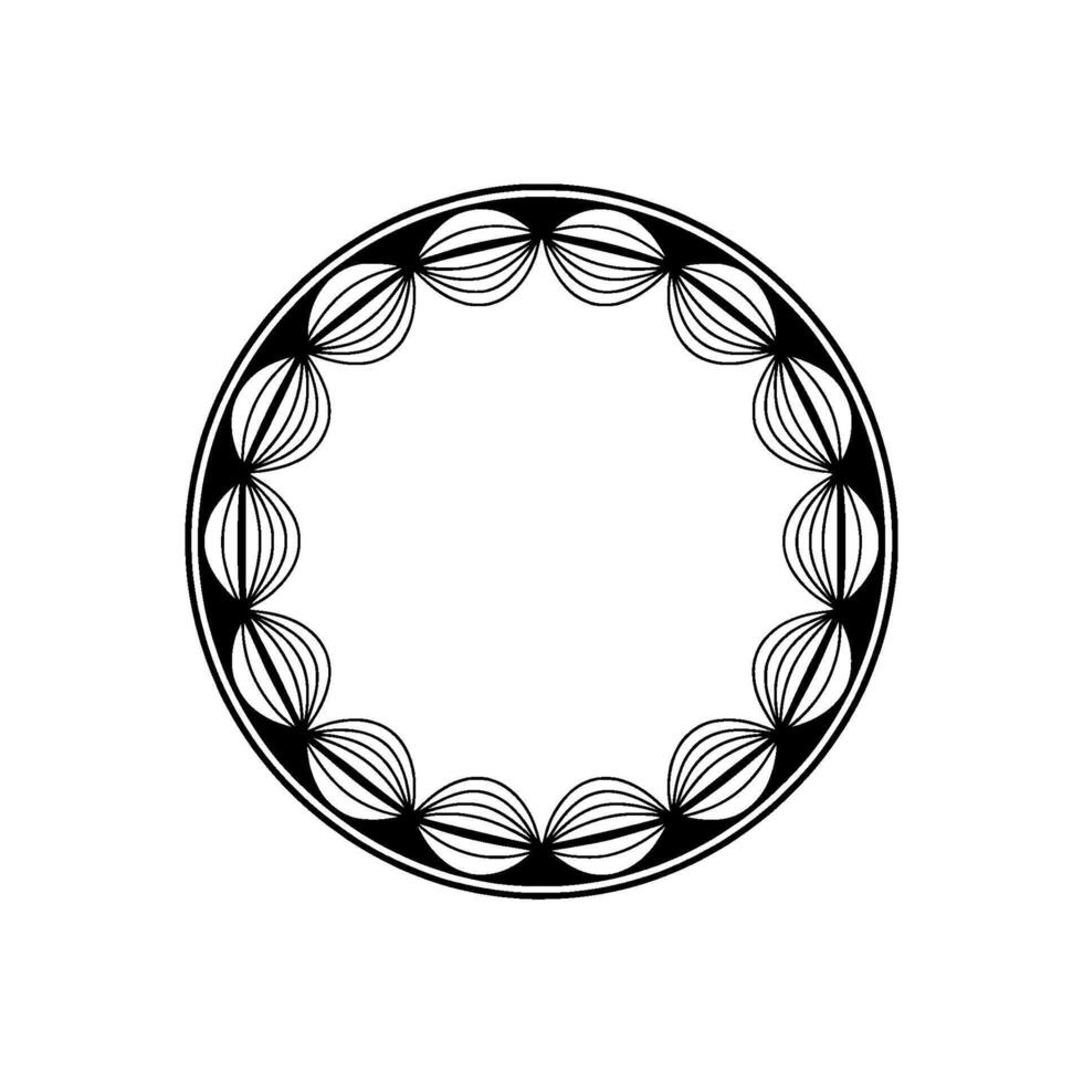 Minimalist Black White Geometric Circle Pattern vector