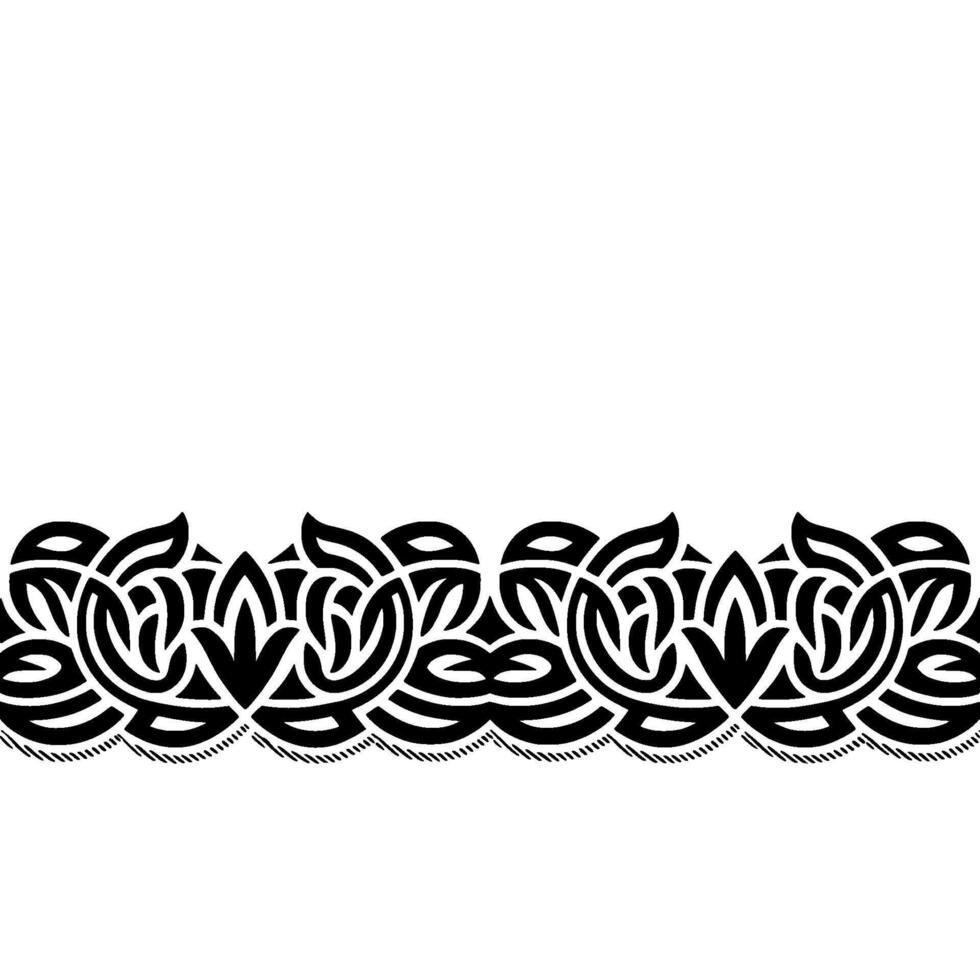 Elegant Black Floral Border on Soft White Background vector