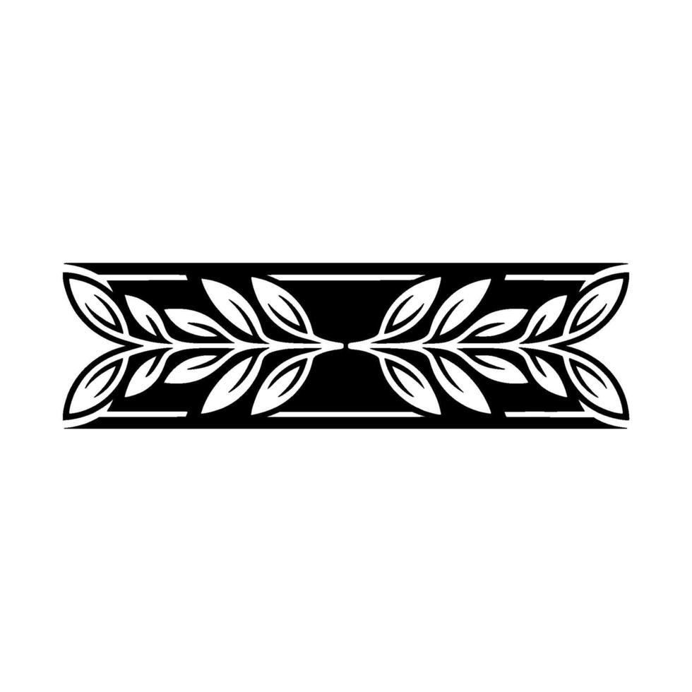 Laurel Wreath Border, Minimalist Elegant Black White vector