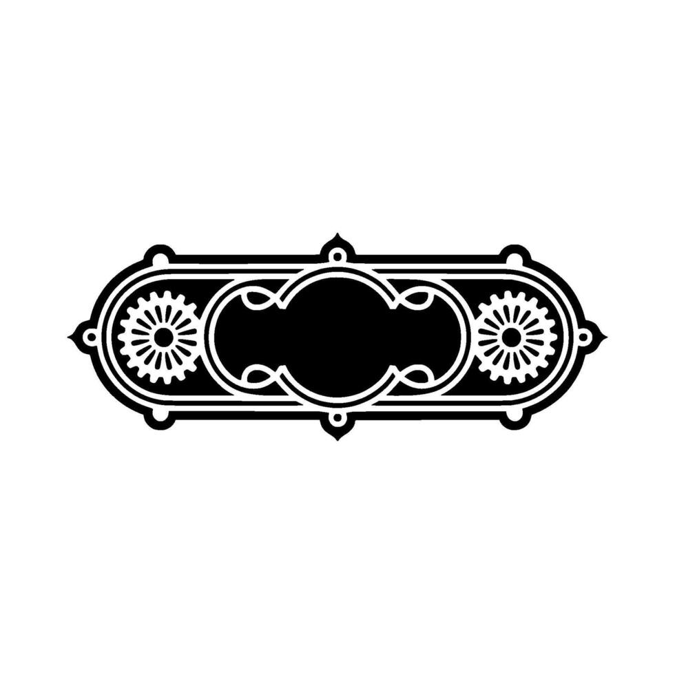 Ornate Black White Decorative Frame , Retro Style vector
