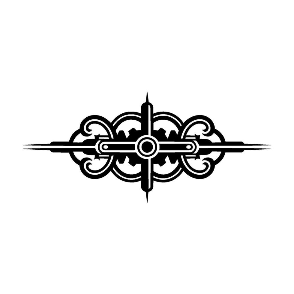 Elegant Black and White Art Deco Element on White Background vector