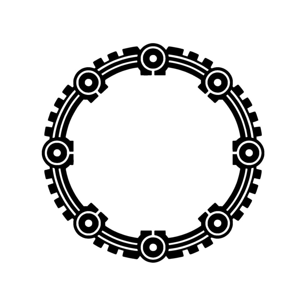 Minimalist Gear Circle , Geometric Frame, Modern Aesthetic vector