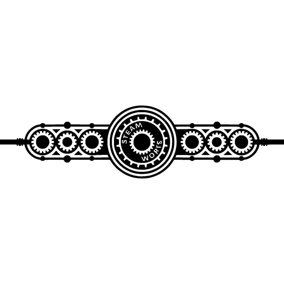 Steampunk Steam Works Gears, Industrial , vector