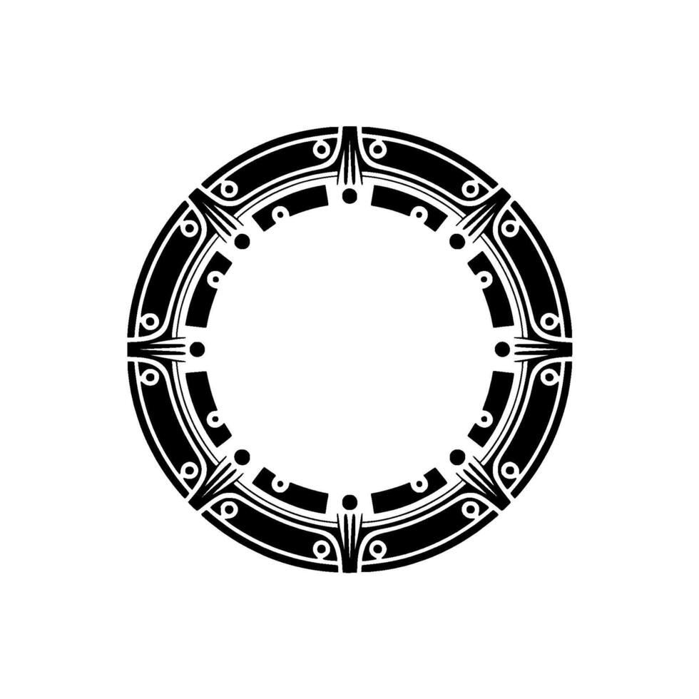 Black and White Tribal Circle vector