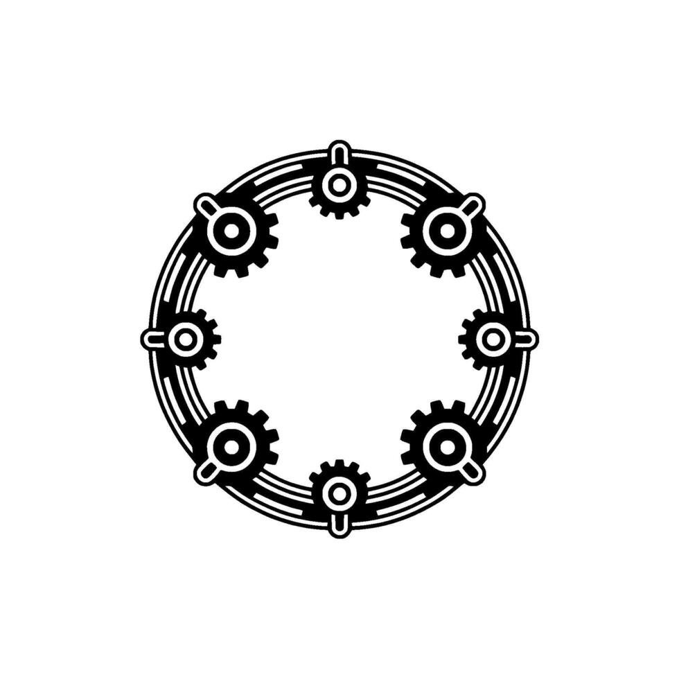 Art Deco Gearwork , Industrial , Abstract Mechanism, Monochromatic vector