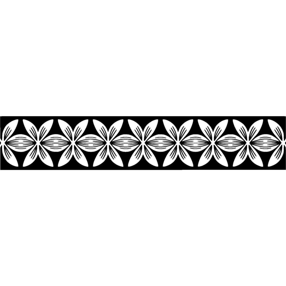 Floral Border in Black White, Elegant and Minimalist vector