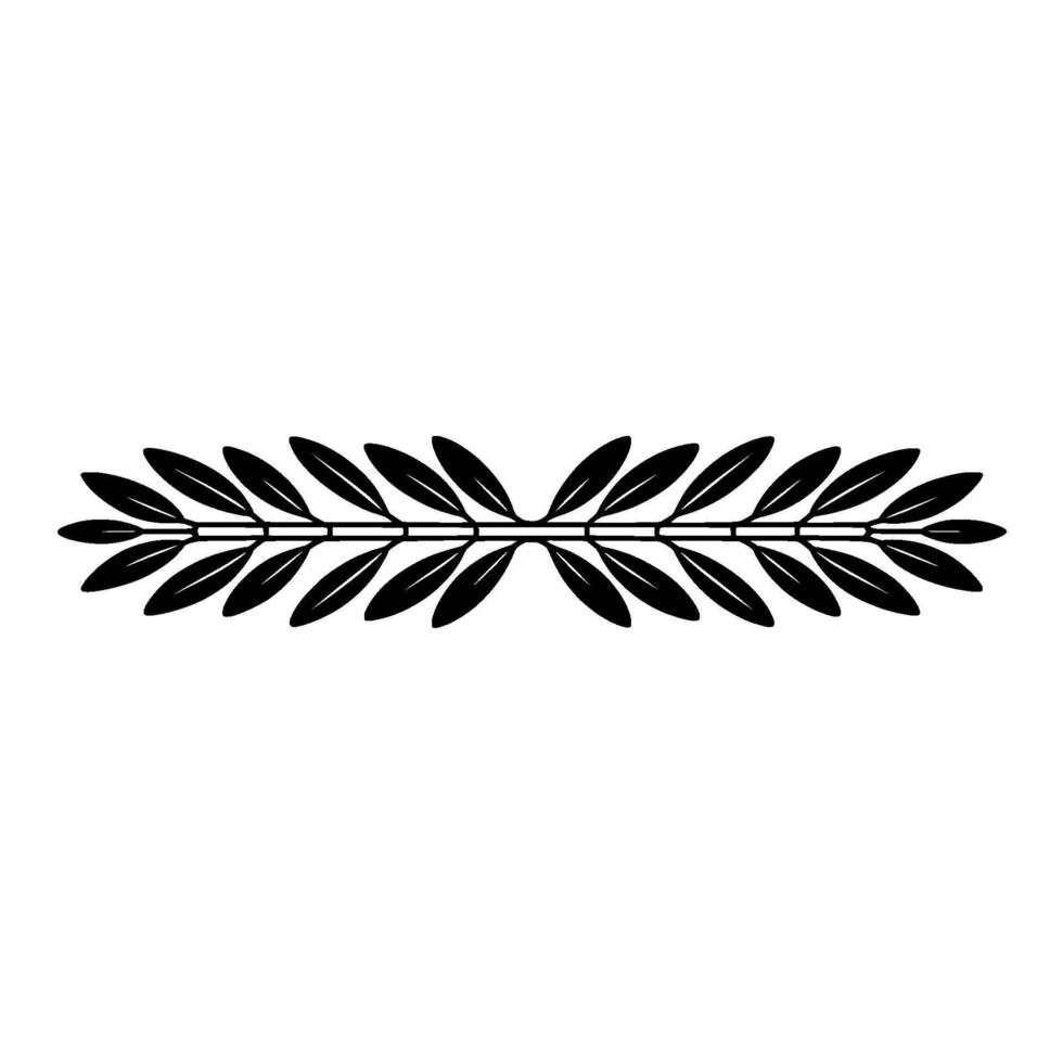 Black Olive Branch Border on White Minimalist vector