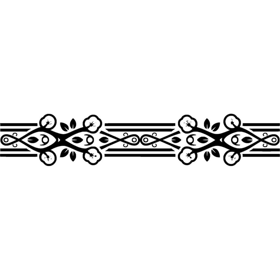 Elegant Floral Border in Black and Pink on White Background vector