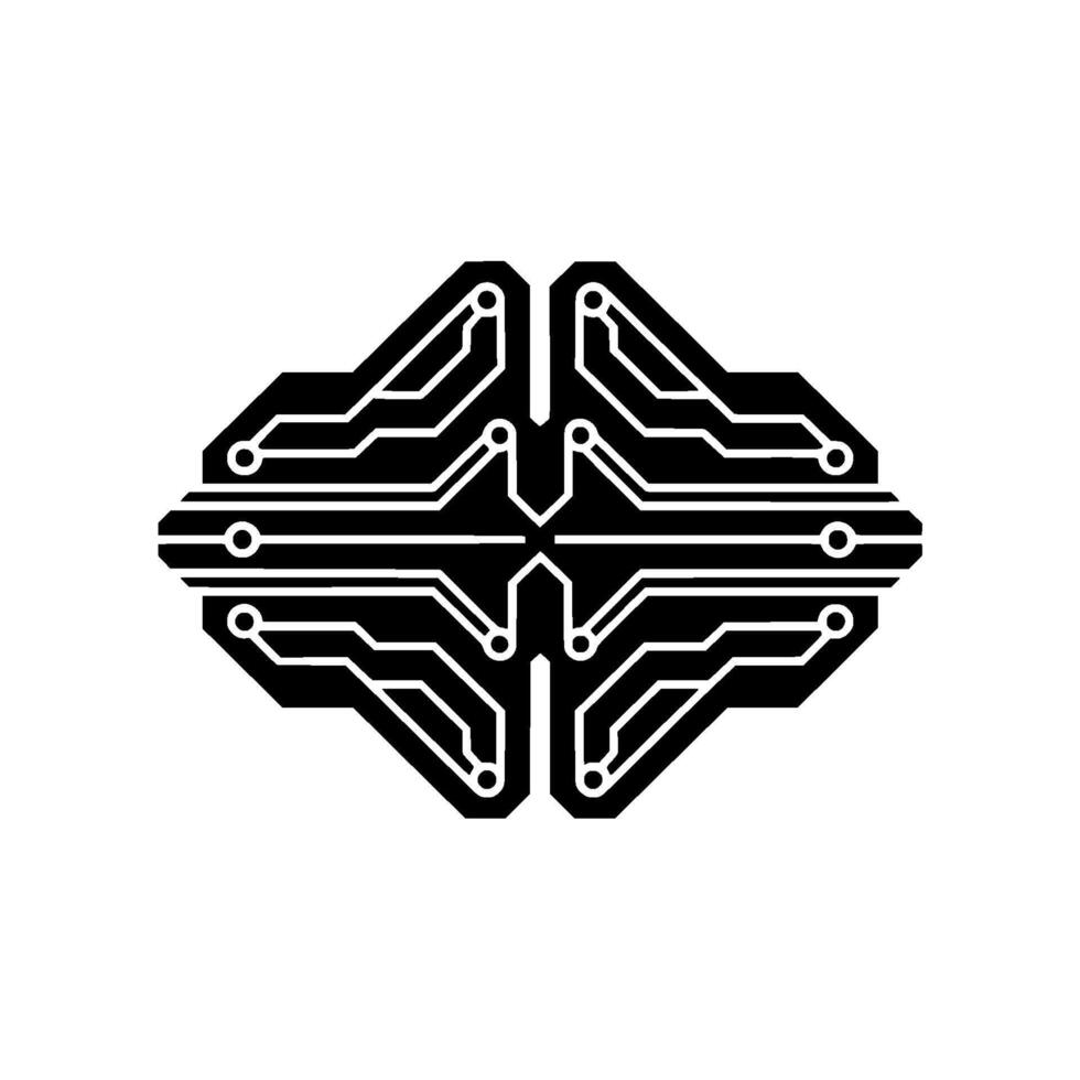 Circuit Board Brain , Minimalist Tech vector