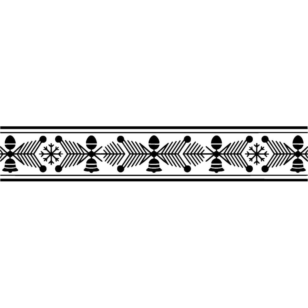 Decorative Christmas Border in Black and White, Simple vector