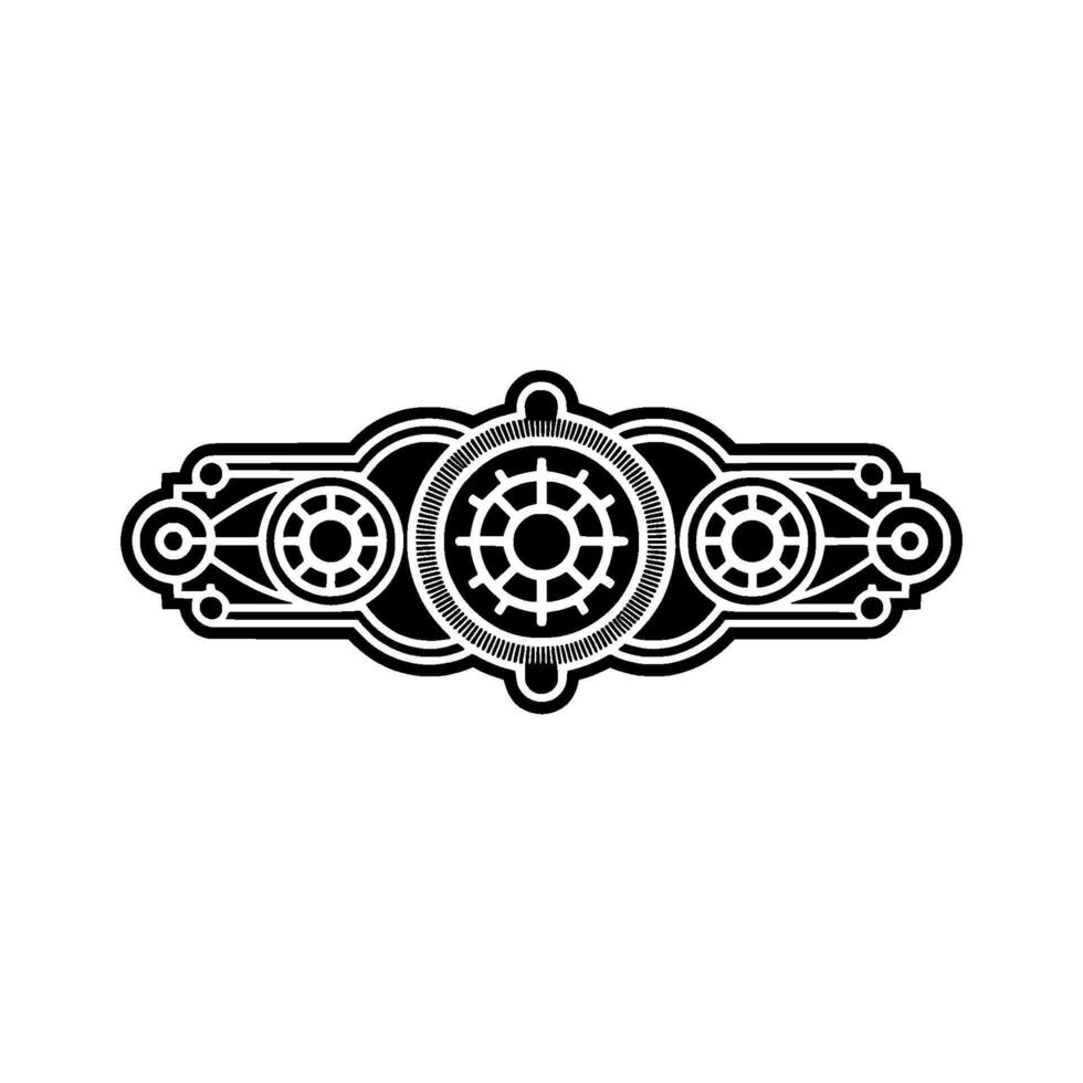Geometric Ornamental in Black White, Abstract Minimalist Style vector