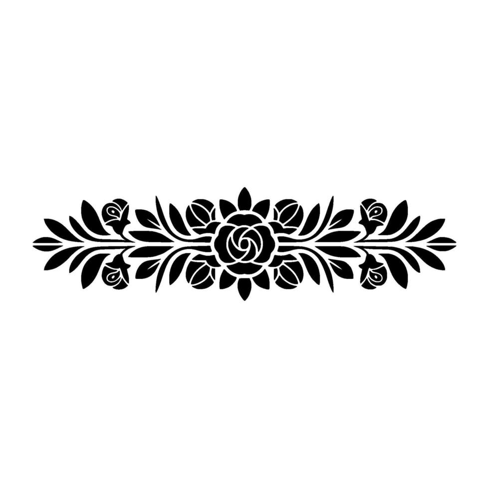 Floral Border , Black and White Rose vector