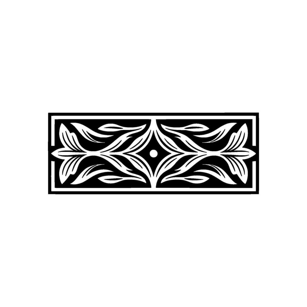 Elegant Art Deco Floral Ornament in Black and White vector