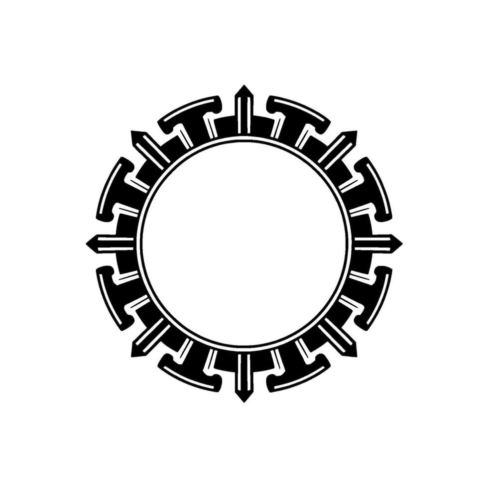 Modern Circular Element with Spiked Border for vector