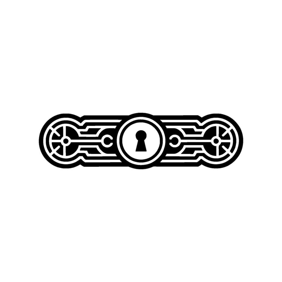 Elegant Art Deco Keyhole in Black White vector