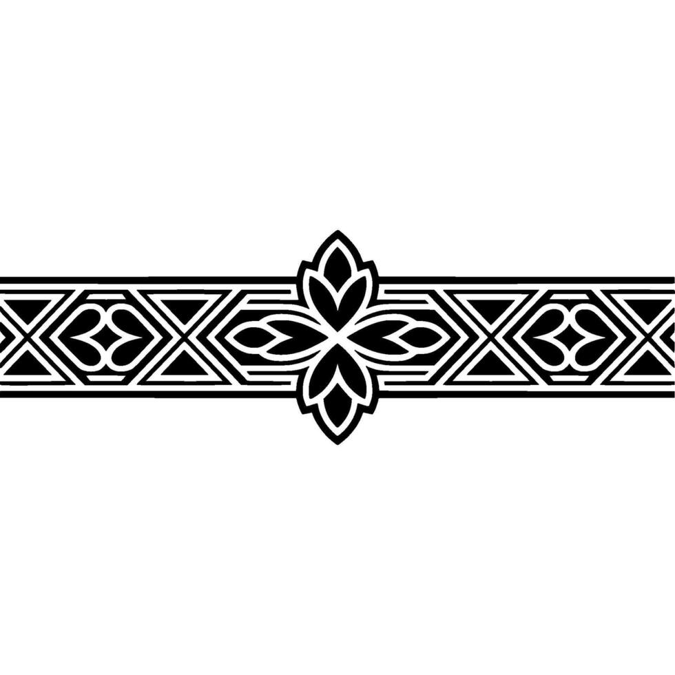 Minimalist Geometric Floral Border on White vector