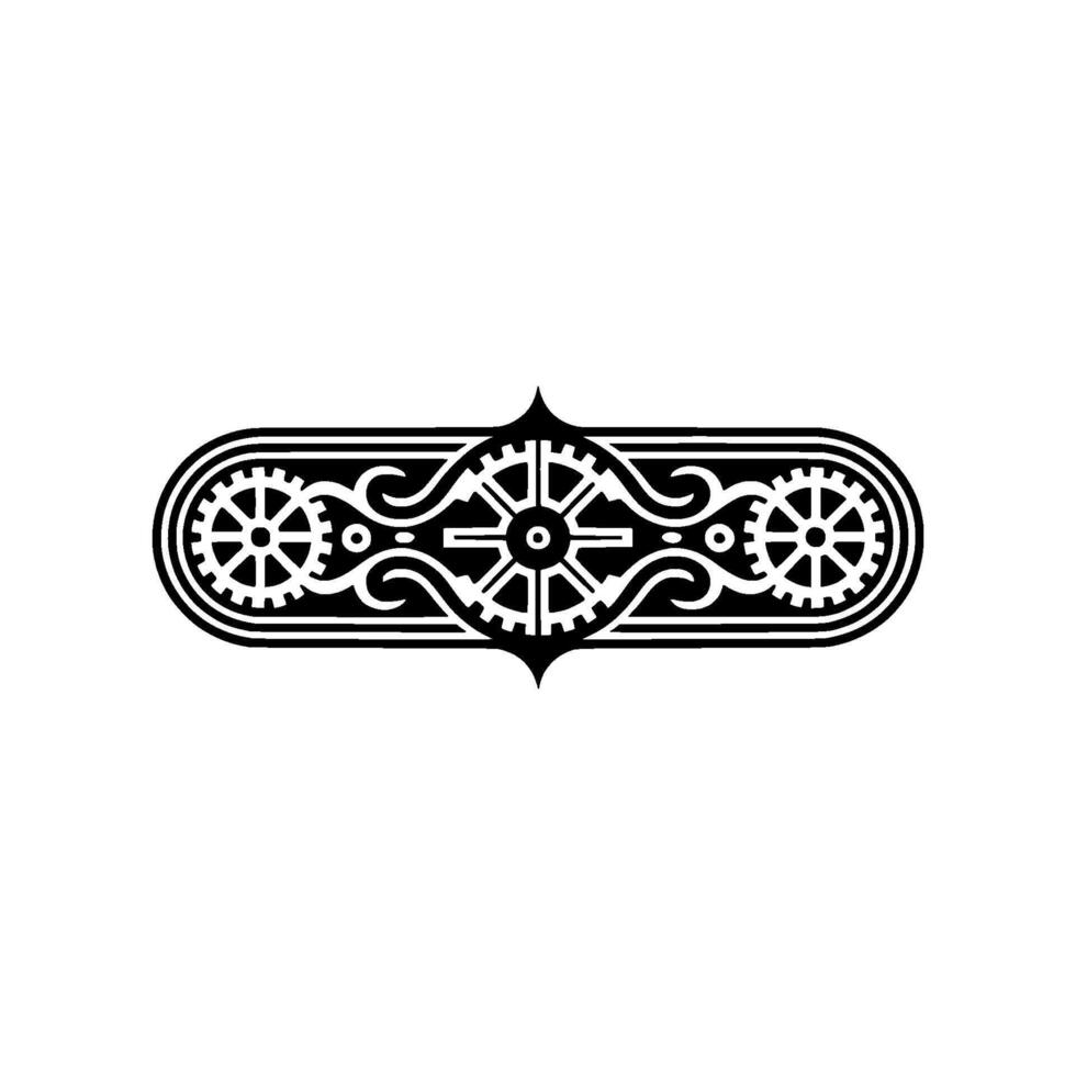 Ornamental Gearwork Element on White Background vector