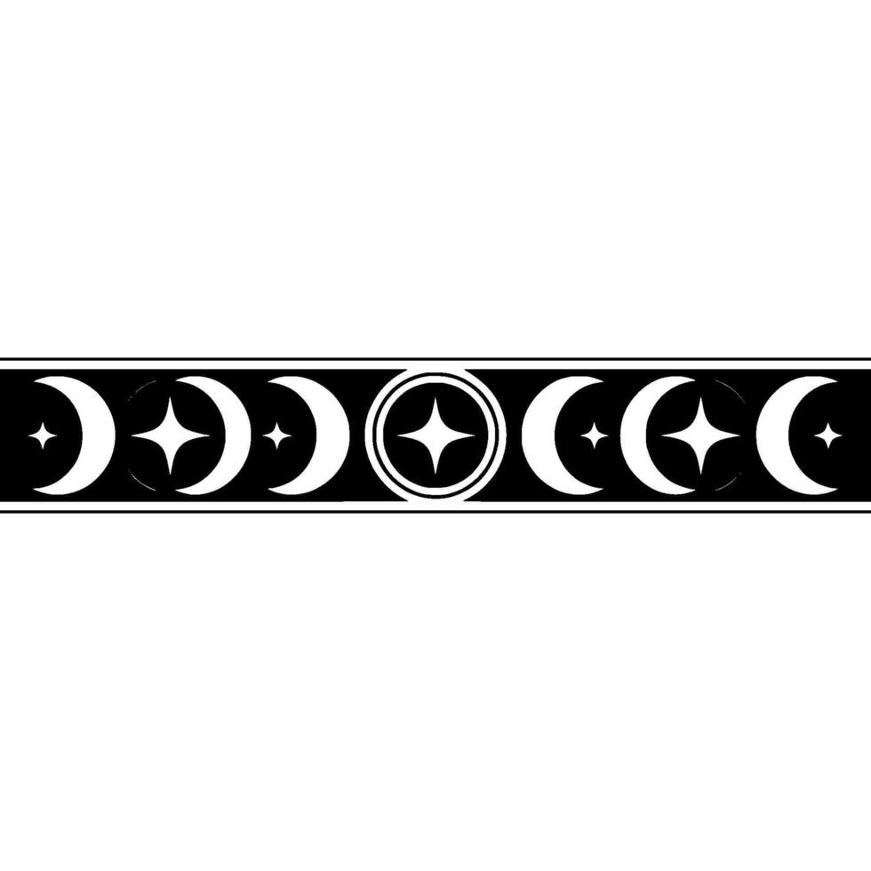 Celestial Border Crescent Moons and Stars in Minimalist Style vector
