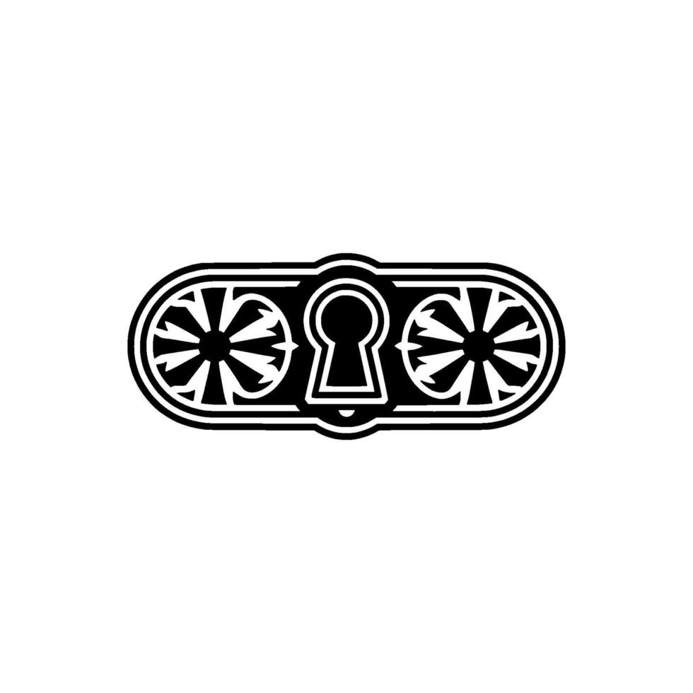 Elegant Keyhole Black White Decorative Element vector
