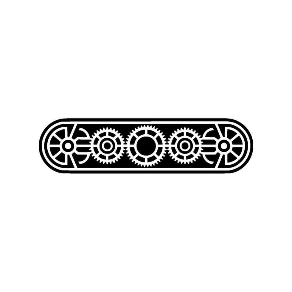 Minimalist Gear Mechanism Black and White Engineering vector