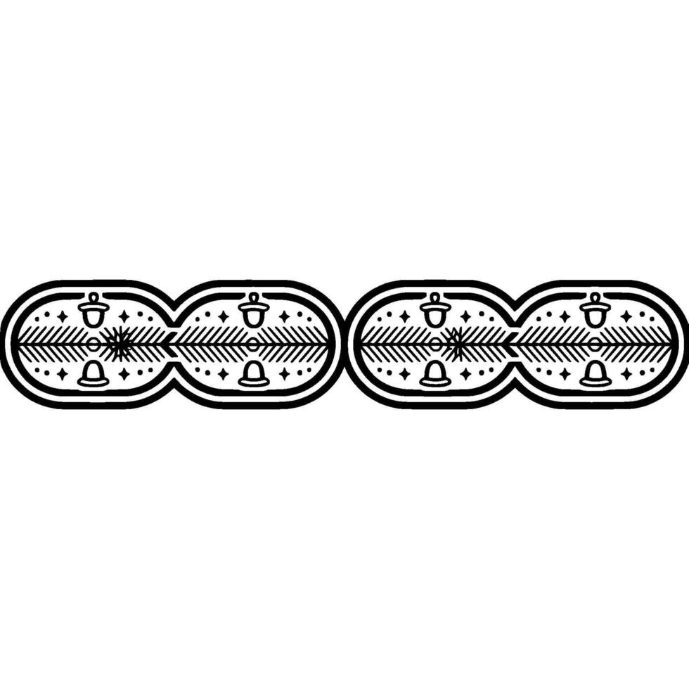 Black and White Minimalist Decorative Border with Repeating Elements vector