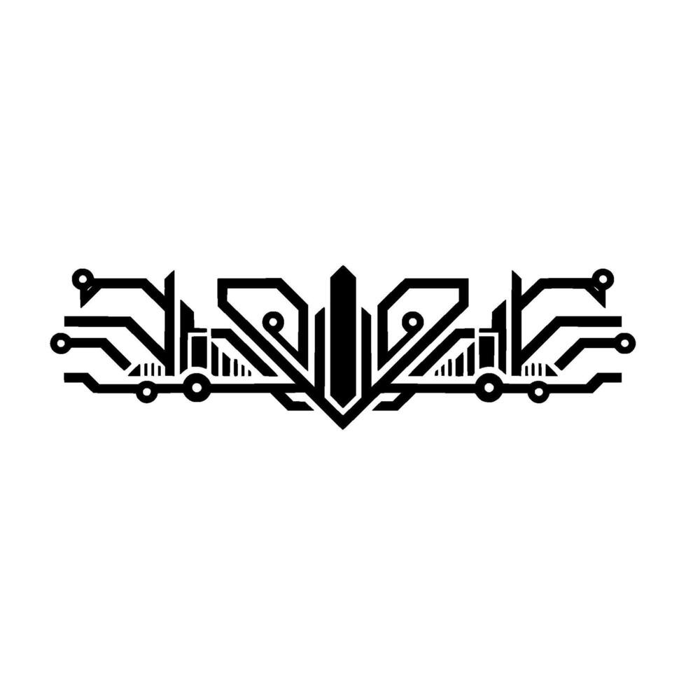 Tech Ornament Abstract Circuit Board on White vector