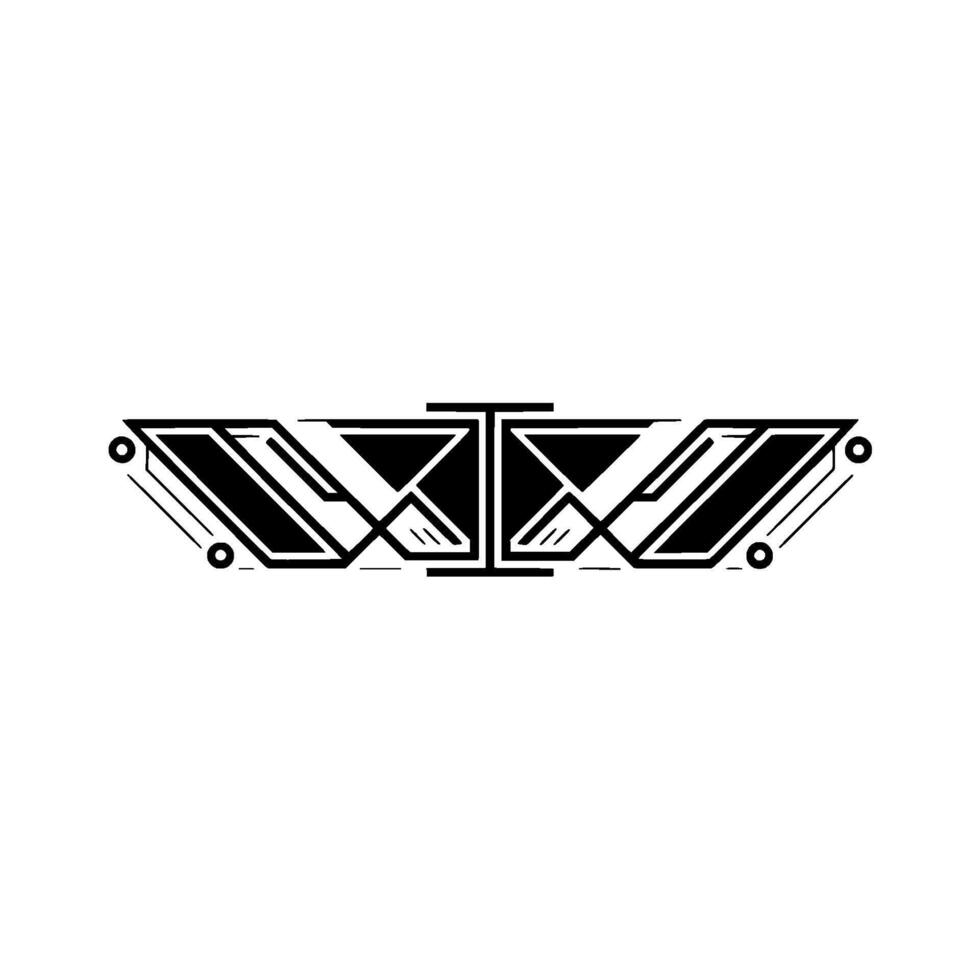 Geometric Abstract Ornament, Black White Minimal vector