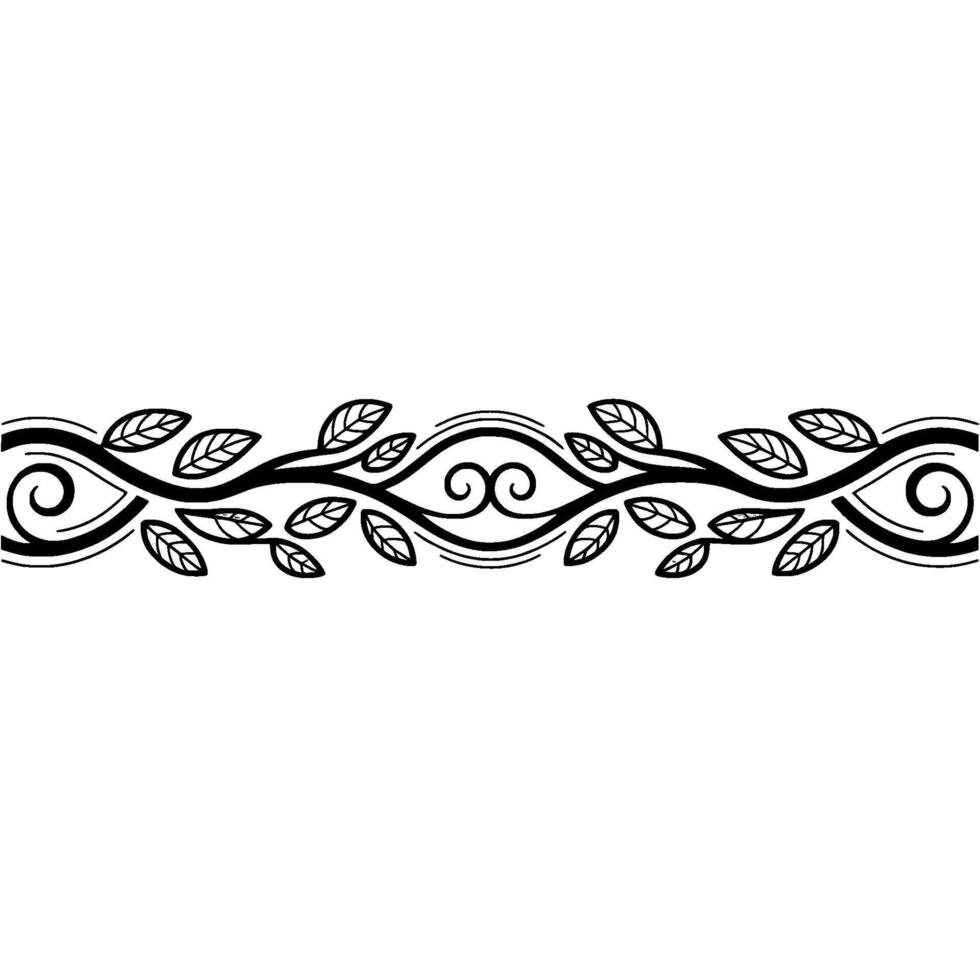 Elegant Botanical Border Minimalist Leaf Vine vector