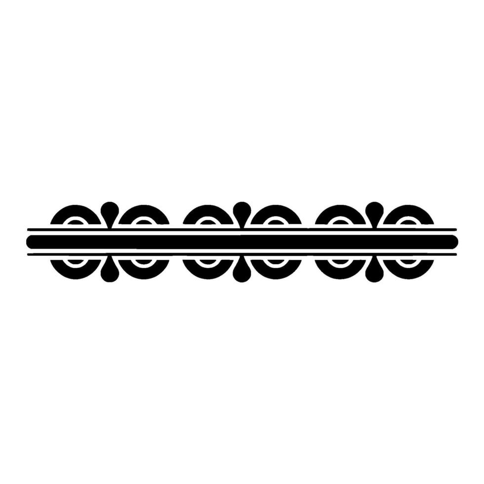 Abstract Black Ornament Border on White, vector