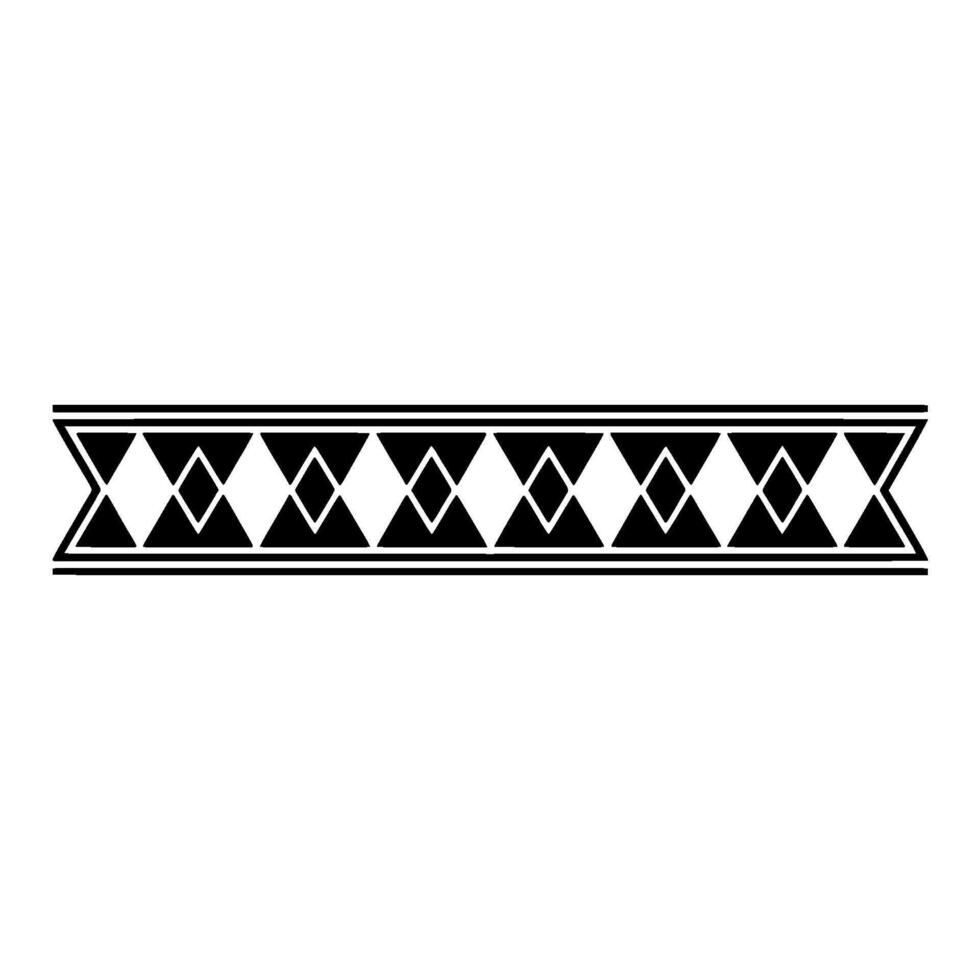 Geometric Border Ornament Minimalist Diamond on White vector