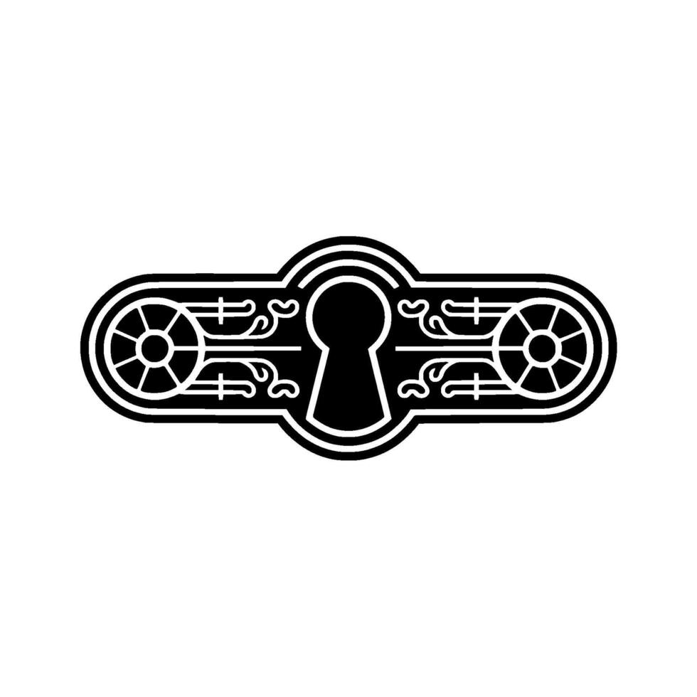 Ornate Black Keyhole , Abstract Emblem vector