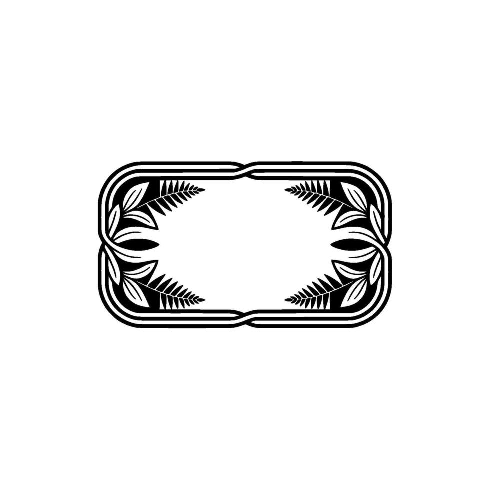 Elegant Botanical Frame in Minimalist Black and White vector