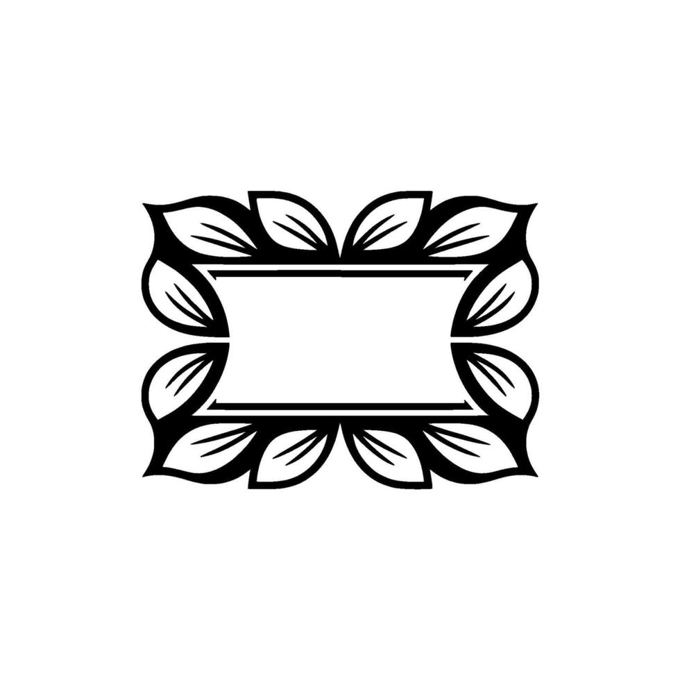 Floral Frame , Elegant Black and White, Minimalist vector