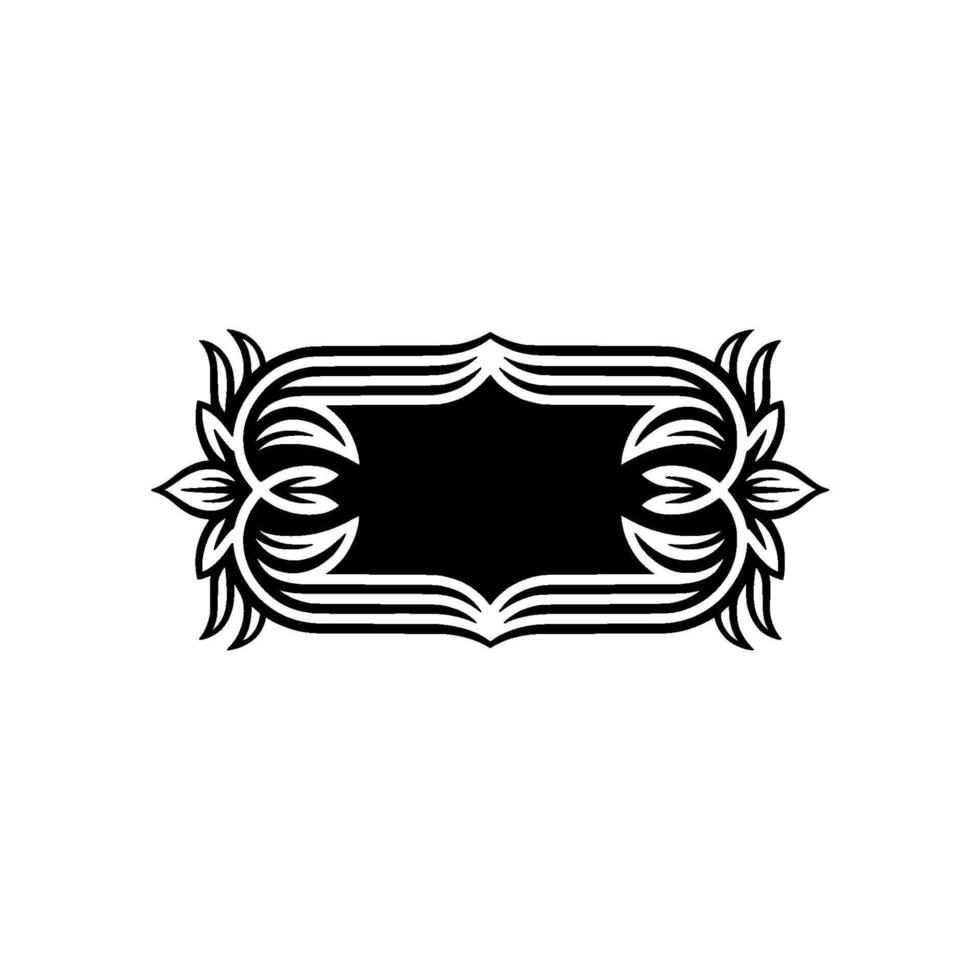 Elegant Floral Frame Black Silhouette on White Background vector